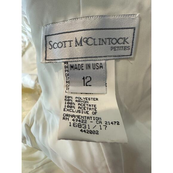 NWT Vintage Scott McClintock Lace Off The Shoulder Bridal Wedding Dress Size 12 - Picture 13 of 16